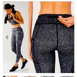 Lululemon Tight Stuff Tight Scalloped Speckled Black